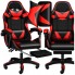 Кресло игровое компьютерное вращающееся Care Life CF-301 Red/Black геймерский стул на колесах с подставкой для ног и массажером