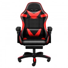 Кресло игровое компьютерное вращающееся Care Life CF-301 Red/Black геймерский стул на колесах с подставкой для ног и массажером Кресло игровое компьютерное вращающееся Care Life CF-301 Red/Black геймерский стул на колесах с подставкой для ног и массажером