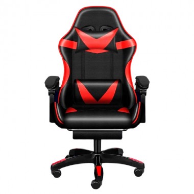 Кресло игровое компьютерное вращающееся Care Life CF-301 Red/Black геймерский стул на колесах с подставкой для ног и массажером