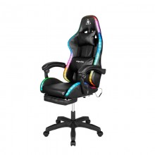 Кресло игровое компьютерное вращающееся Kruger&Matz GX-150 геймерский стул на колесах с подставкой для ног с массажером и подсветкой RGB Кресло игровое компьютерное вращающееся Kruger&Matz GX-150 геймерский стул на колесах с подставкой для ног с массажером и подсветкой RGB