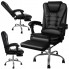 Кресло офисное компьютерное вращающееся Malatec 23286 Black стул на колесах с подставкой для ног наклоном спинки и регулятором высоты