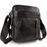 Чоловіча компактна шкіряна сумка через плече Tiding Bag M38-10131A чорна 18×21×7 — месенджер (барсетка) для документів і міста