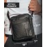Чоловіча компактна шкіряна сумка через плече Tiding Bag M38-10131A чорна 18×21×7 — месенджер (барсетка) для документів і міста