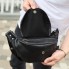 Чоловіча нагрудна бананка Tidin Bag TD-37698 чорна з натуральної шкіри, містка сумка слінг для телефону та гаджетів 29×14×8 см