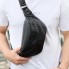 Чоловіча нагрудна бананка Tidin Bag TD-37698 чорна з натуральної шкіри, містка сумка слінг для телефону та гаджетів 29×14×8 см