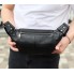 Чоловіча нагрудна бананка Tidin Bag TD-37698 чорна з натуральної шкіри, містка сумка слінг для телефону та гаджетів 29×14×8 см