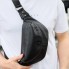 Чоловіча нагрудна бананка Tidin Bag TD-37698 чорна з натуральної шкіри, містка сумка слінг для телефону та гаджетів 29×14×8 см