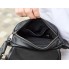 Чоловіча нагрудна бананка Tidin Bag TD-37698 чорна з натуральної шкіри, містка сумка слінг для телефону та гаджетів 29×14×8 см