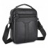 Мужская кожаная сумка-барсетка через плечо Tiding Bag 73957 черная 21×25×6 мессенджер с ремнем и ручкой