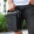Мужская кожаная сумка-барсетка через плечо Tiding Bag 73957 черная 21×25×6 мессенджер с ремнем и ручкой