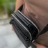Мужская кожаная сумка-барсетка через плечо Tiding Bag 73957 черная 21×25×6 мессенджер с ремнем и ручкой