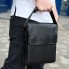 Мужская кожаная сумка мессенджер Tiding Bag 35775 черная 21.5x25x7 — барсетка через плечо для документов
