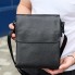 Мужская кожаная сумка мессенджер Tiding Bag 35775 черная 21.5x25x7 — барсетка через плечо для документов