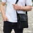 Мужская кожаная сумка мессенджер Tiding Bag 35775 черная 21.5x25x7 — барсетка через плечо для документов