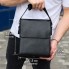 Мужская кожаная сумка мессенджер Tiding Bag 35775 черная 21.5x25x7 — барсетка через плечо для документов