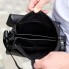 Мужская кожаная сумка мессенджер Tiding Bag 35775 черная 21.5x25x7 — барсетка через плечо для документов