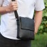 Мужская кожаная сумка мессенджер Tiding Bag 48450 21×23×5.5 черная — сумка планшет через плечо с клапаном