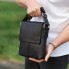 Мужская кожаная сумка мессенджер Tiding Bag 48450 21×23×5.5 черная — сумка планшет через плечо с клапаном