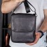 Мужская кожаная сумка мессенджер с клапаном Tiding Bag TD-20033 черная 24×20×6 — планшет через плечо для документов и города