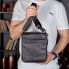Мужская кожаная сумка мессенджер с клапаном Tiding Bag TD-20033 черная 24×20×6 — планшет через плечо для документов и города