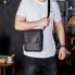 Мужская кожаная сумка мессенджер с клапаном Tiding Bag TD-20033 черная 24×20×6 — планшет через плечо для документов и города