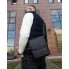 Мужская кожаная сумка мессенджер с клапаном Tiding Bag TD-20033 черная 24×20×6 — планшет через плечо для документов и города