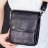 Мужская кожаная сумка мессенджер с клапаном Tiding Bag TD-20033 черная 24×20×6 — планшет через плечо для документов и города