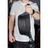 Мужская бананка из натуральной кожи Tiding Bag NM-50358 черная, нагрудная сумка для телефона 25×14×10 см