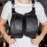 Мужская бананка из натуральной кожи Tiding Bag NM-50358 черная, нагрудная сумка для телефона 25×14×10 см
