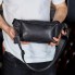 Мужская бананка из натуральной кожи Tiding Bag NM-50358 черная, нагрудная сумка для телефона 25×14×10 см