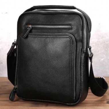 Мужская кожаная сумка барсетка через плечо Tiding Bag A25-1278C — компактный мессенджер для города