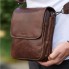 Мужская кожаная сумка через плечо Tiding Bag TD-81020 коричневая — городская барсетка мессенджер 24×20×6