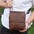 Мужская кожаная сумка через плечо Tiding Bag TD-81020 коричневая — городская барсетка мессенджер 24×20×6