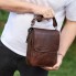 Мужская кожаная сумка через плечо Tiding Bag TD-81020 коричневая — городская барсетка мессенджер 24×20×6