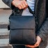 Мужская кожаная сумка мессенджер Tiding Bag 75-5271 черная 22×26×6 — удобная сумка планшет через плечо