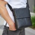 Мужская кожаная сумка планшет через плечо Tiding Bag SK A75-181 черная 23×26×6 — удобный мессенджер для документов и города