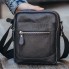 Мужская кожаная сумка планшет через плечо Tiding Bag LA3314-1BL компакный черный мессенджер для города
