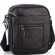 Мужская кожаная сумка планшет через плечо Tiding Bag LA3314-1BL компакный черный мессенджер для города Мужская кожаная сумка планшет через плечо Tiding Bag LA3314-1BL компакный черный мессенджер для города