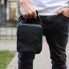Чоловіча сумка барсетка через плече TD-57951 чорна  17.5×22×6 — стильний нагрудний месенджер з натуральної шкіри