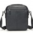 Мужская сумка мессенджер кожаная Tiding Bag 711511 черная 23×26×8 — вместительная барсетка через плечо