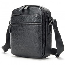 Мужская сумка мессенджер кожаная Tiding Bag 711511 черная 23×26×8 — вместительная барсетка через плечо Мужская сумка мессенджер кожаная Tiding Bag 711511 черная 23×26×8 — вместительная барсетка через плечо