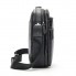 Мужская сумка мессенджер кожаная Tiding Bag 711511 черная 23×26×8 — вместительная барсетка через плечо