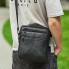 Мужская сумка мессенджер кожаная Tiding Bag 711511 черная 23×26×8 — вместительная барсетка через плечо