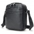 Мужская сумка мессенджер кожаная Tiding Bag 711511 черная 23×26×8 — вместительная барсетка через плечо