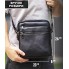 Мужская сумка мессенджер кожаная Tiding Bag 711511 черная 23×26×8 — вместительная барсетка через плечо