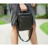 Мужская сумка мессенджер кожаная Tiding Bag 711511 черная 23×26×8 — вместительная барсетка через плечо
