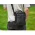 Мужская сумка мессенджер кожаная Tiding Bag 711511 черная 23×26×8 — вместительная барсетка через плечо