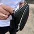 Черная мужская сумка бананка Tiding Bag TD-54928 из натуральной кожи, поясная сумка для телефона и карт 25×14×8 см