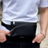 Черная мужская сумка бананка Tiding Bag TD-54928 из натуральной кожи, поясная сумка для телефона и карт 25×14×8 см