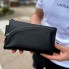 Черная мужская сумка бананка Tiding Bag TD-54928 из натуральной кожи, поясная сумка для телефона и карт 25×14×8 см